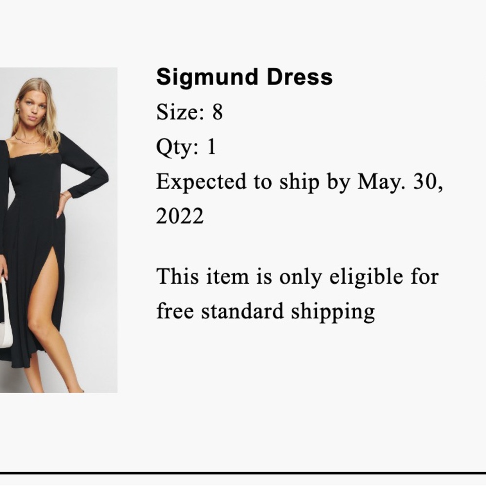 Reformation Sigmund Dress size 8 black